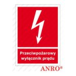 Znak ochrony ppoż.„Przeciwpożarowy wyłącznik prądu” płyta PCV Z-31P