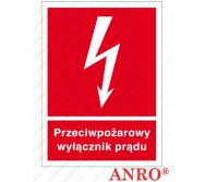 Znak ochrony ppoż.„Przeciwpożarowy wyłącznik prądu” płyta LUX  Z-31P