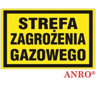 ZNAK  BEZPIECZEŃSTWA ZZ-15G  ''Strefa zagrożenia gazowego''