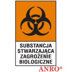 ZNAK  BEZPIECZEŃSTWA Z-130CH-F-200x300 „Substancja stwarzająca zagrożenie biologiczne”
