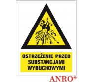 ZNAK  BEZPIECZEŃSTWA ZZ-4KN ''Ostrzeżenie przed substancjami wybuchowymi''